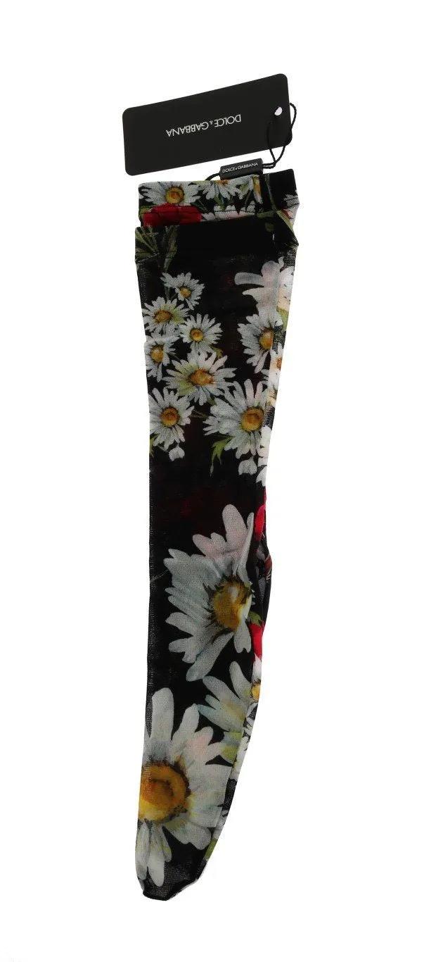 Multicolor Floral Roses Nylon Socks