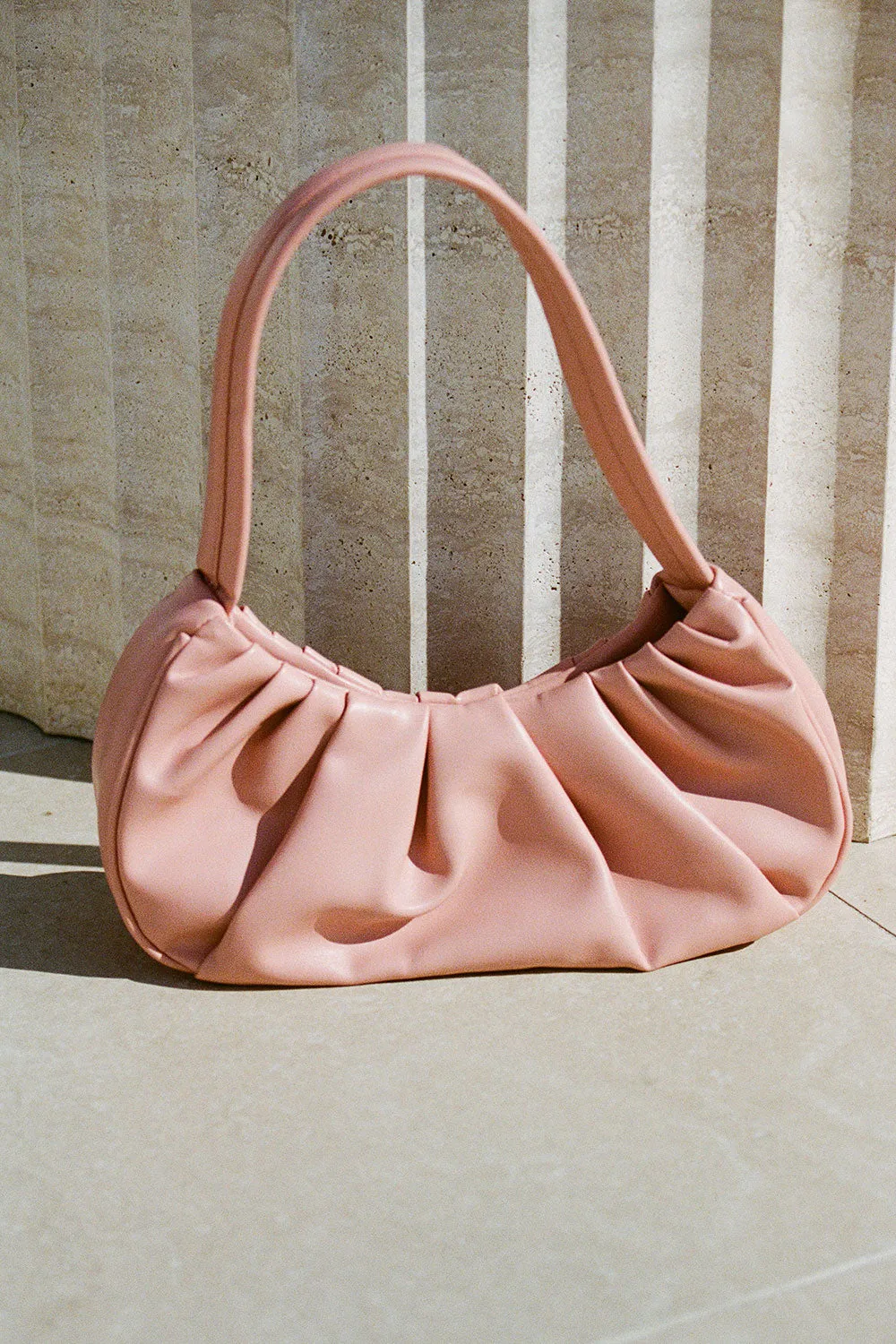 Nahla Ruched Bag - Blush