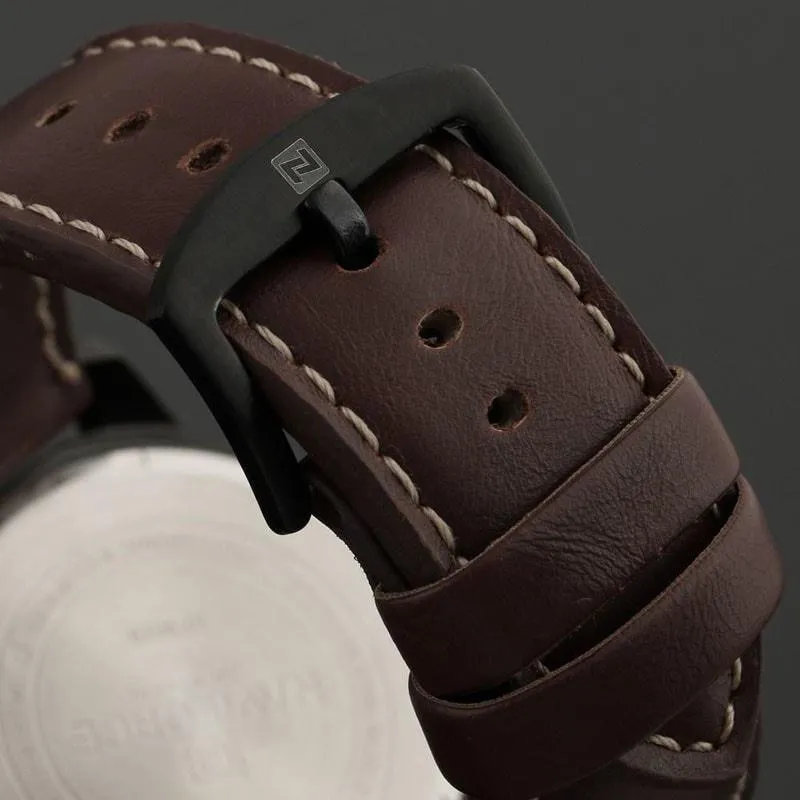 Naviforce Tactical Leather Strap Watch