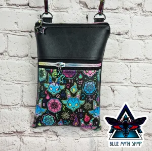 Neon Baphomed Goat Faux Leather Phone Crossbody Phone Bag