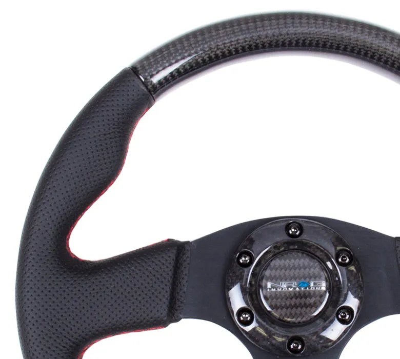 NRG ST-310CFRS 315mm with Red Stitching Carbon Fiber Steering Wheel