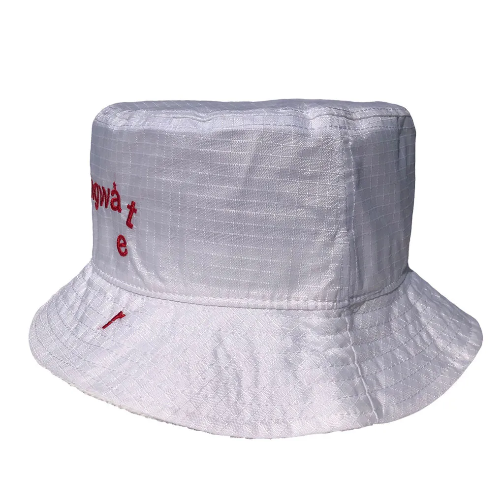Nylon Melting Logo Crusher Hat White