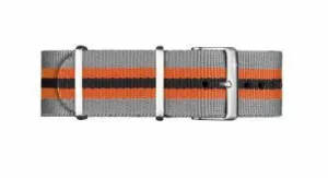Nylon Strap Grey Orange Black 22mm 169.498.60