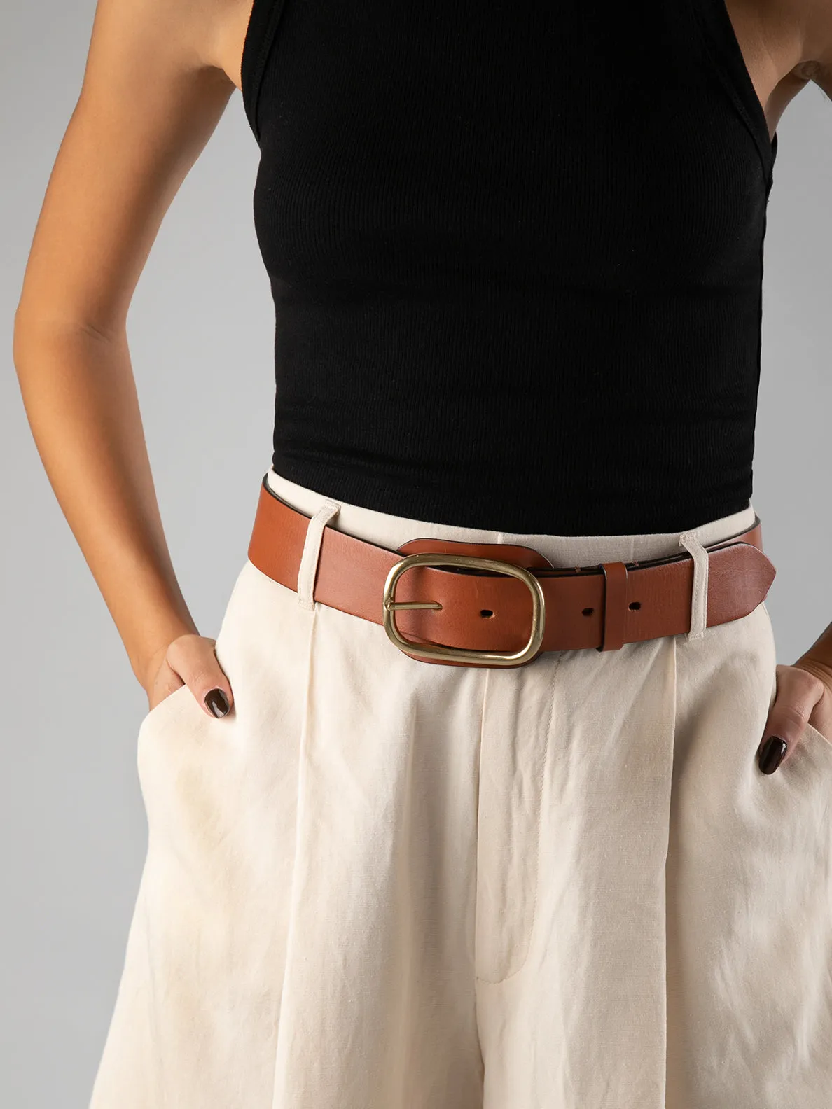 OC STRIP 058 - Ivory Leather belt
