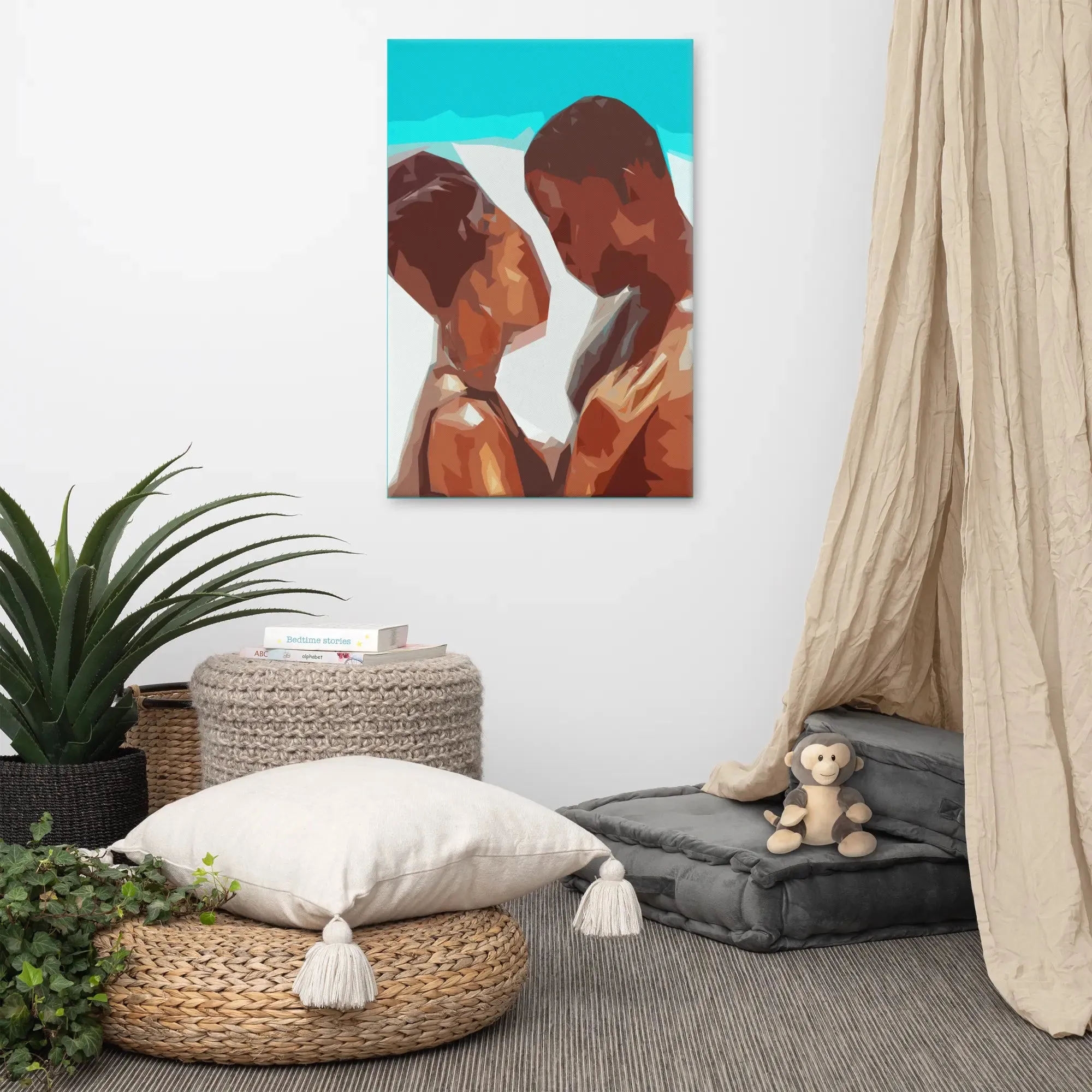 Ocean of Love – African American Couple Canvas