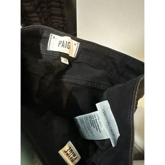 Paige Verdugo Crop 26W Black Overdye Denim Jeans