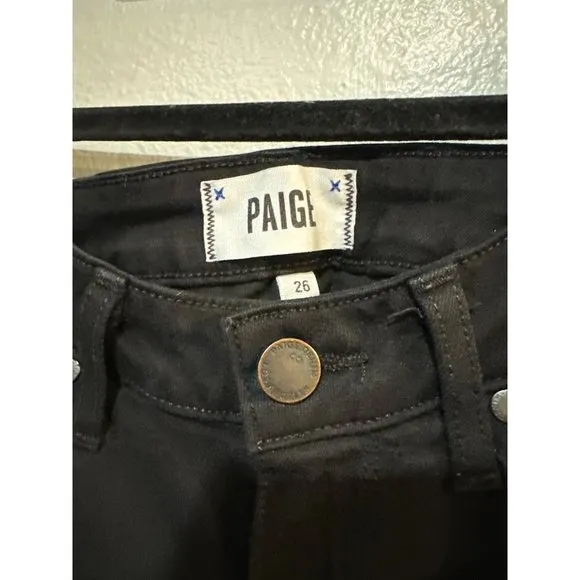 Paige Verdugo Crop 26W Black Overdye Denim Jeans