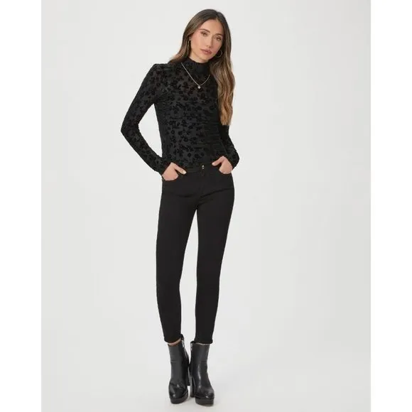 Paige Verdugo Crop 26W Black Overdye Denim Jeans