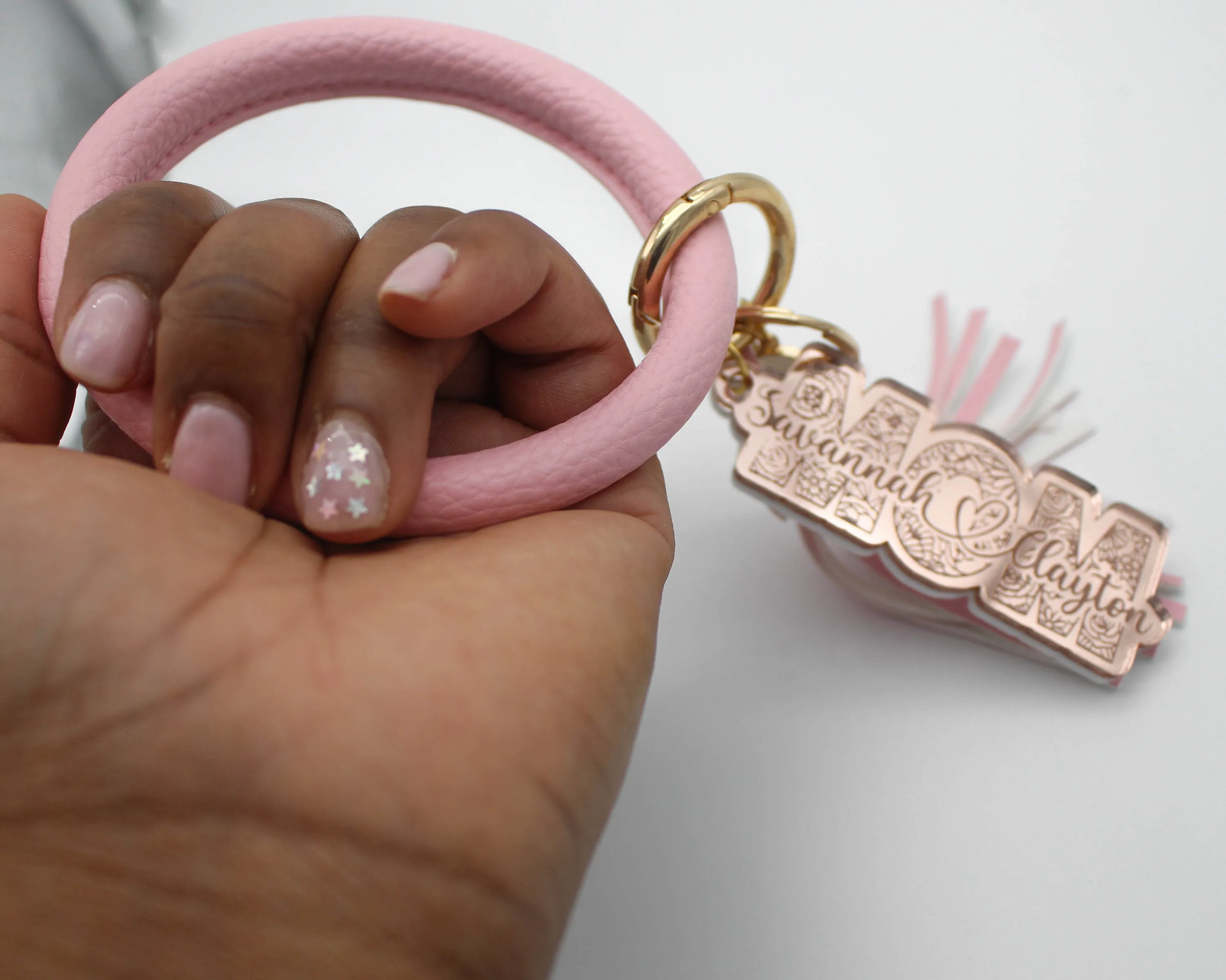 Personalized bangle keychain. Pregnancy announcement. New grandma gift. First mothers day gift. Mothers day necklace  Bangle jewelry