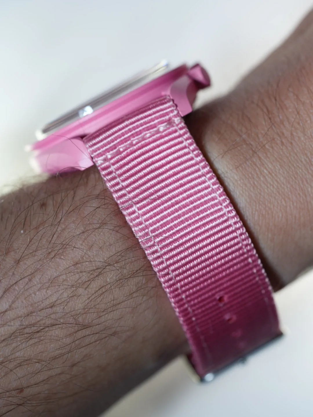 Pink Nylon Strap For Pink MoonSwatch