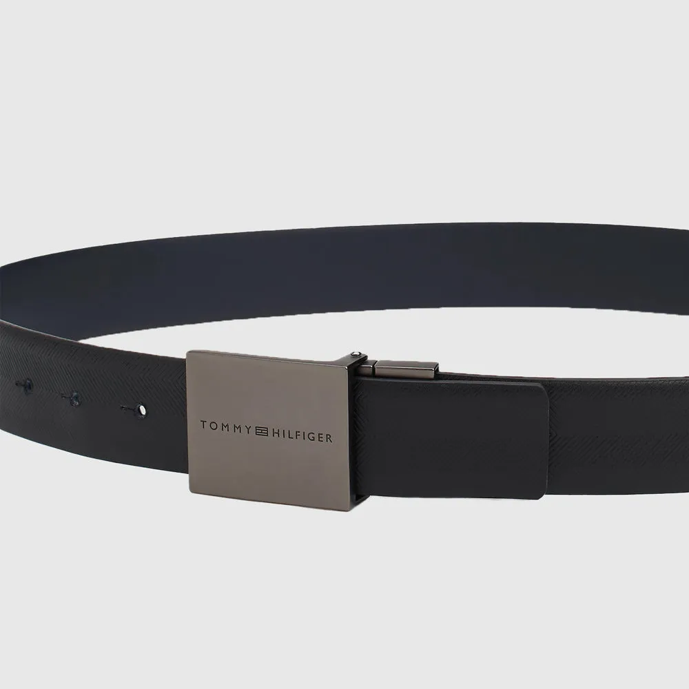 Plaque Reversible Belt - Navy
