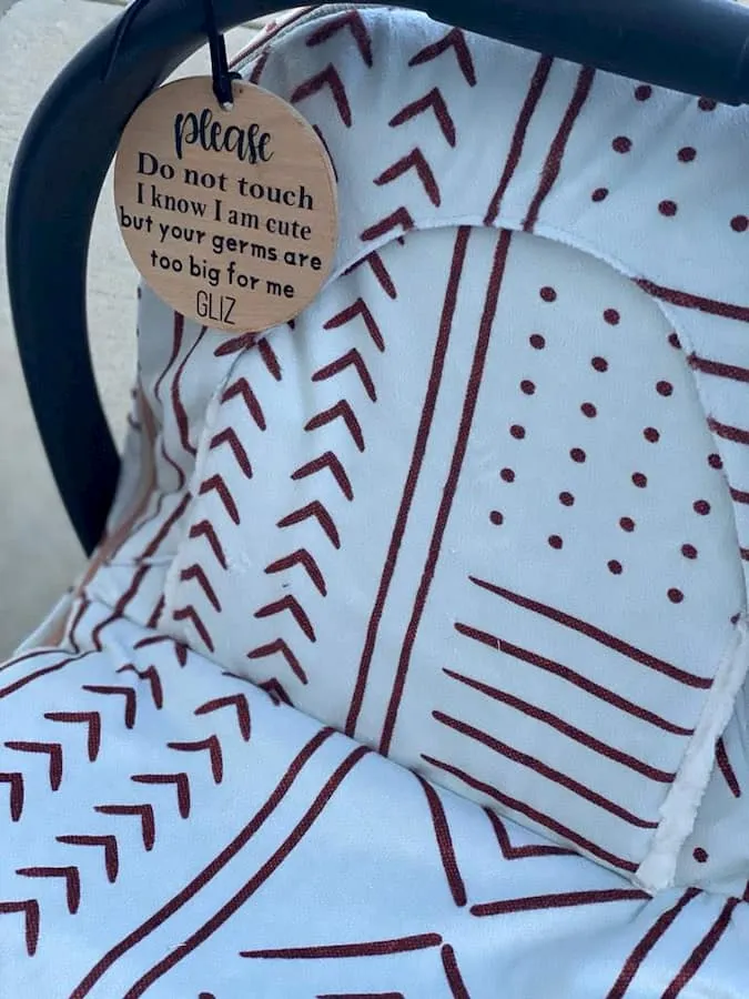 Please Don't Touch Car Seat / Stroller Tag, Natural