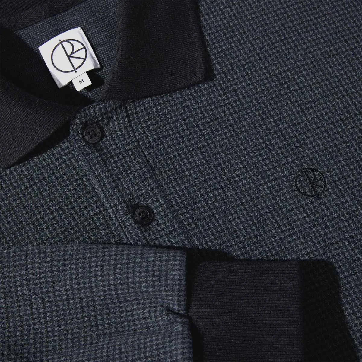 Polar - Houndstooth Polo Longsleeve Tee Black/Grey
