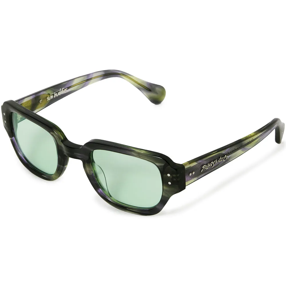 Polar Skate Co x Sun Buddies Pyle Sunglasses Violet Green