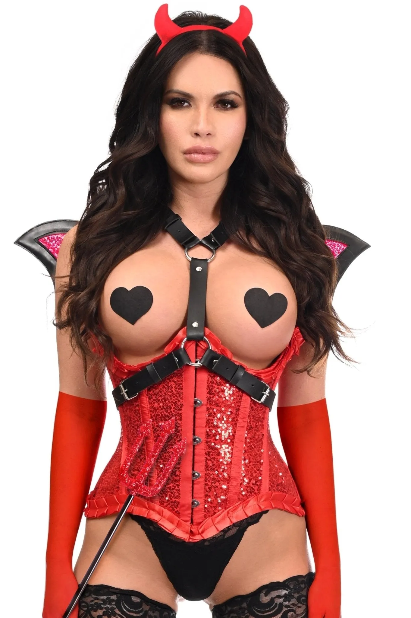 Prime Collection 5 Piece Superior Devilish Corset Costume