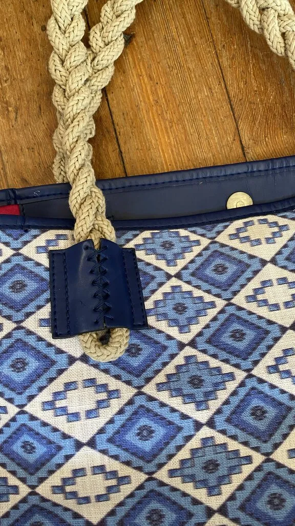 Printed Rope Handle Canvas Tote