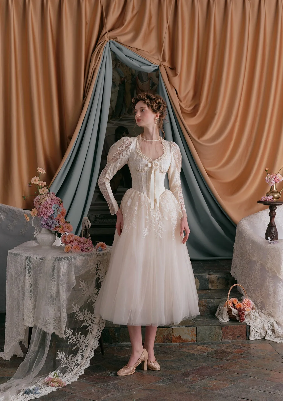 Pure White Wedding Corset Dress