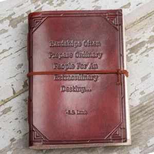 "Hardships And Extraordinary Journey" Handmade Leather Journal