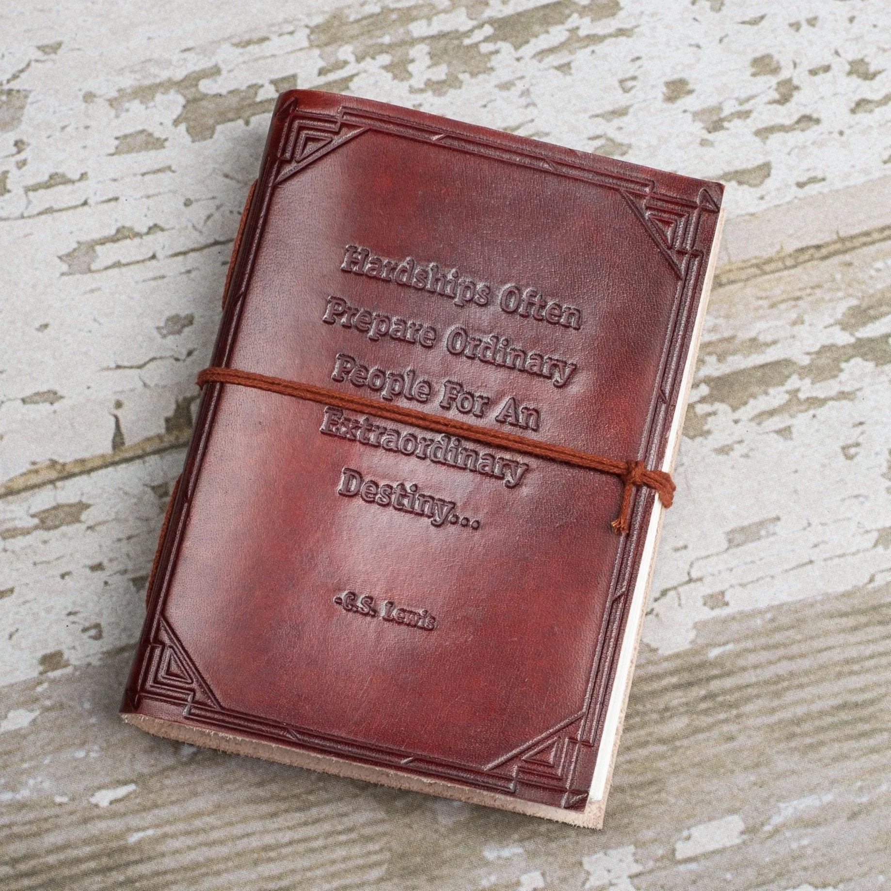 "Hardships And Extraordinary Journey" Handmade Leather Journal