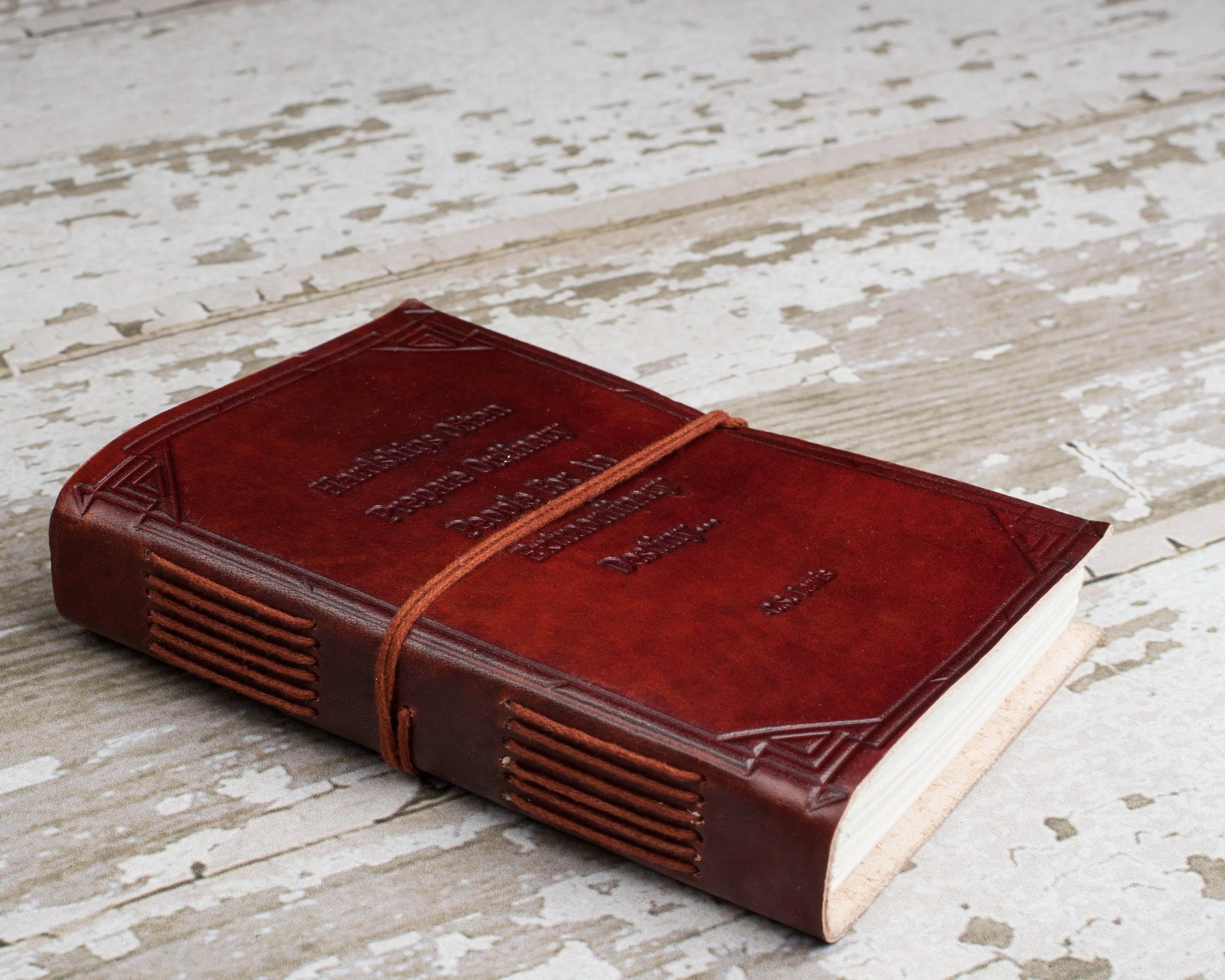 "Hardships And Extraordinary Journey" Handmade Leather Journal