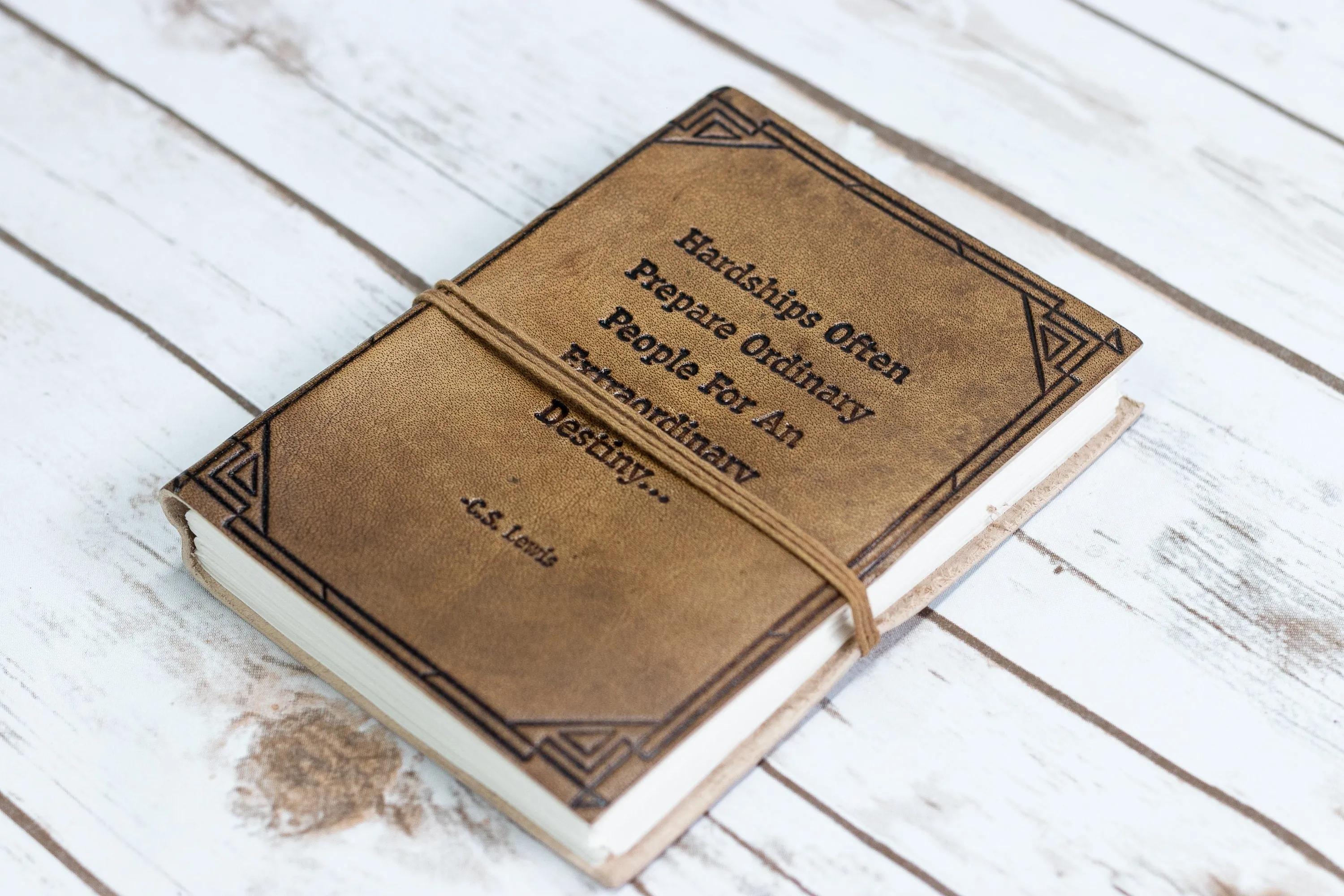"Hardships And Extraordinary Journey" Handmade Leather Journal
