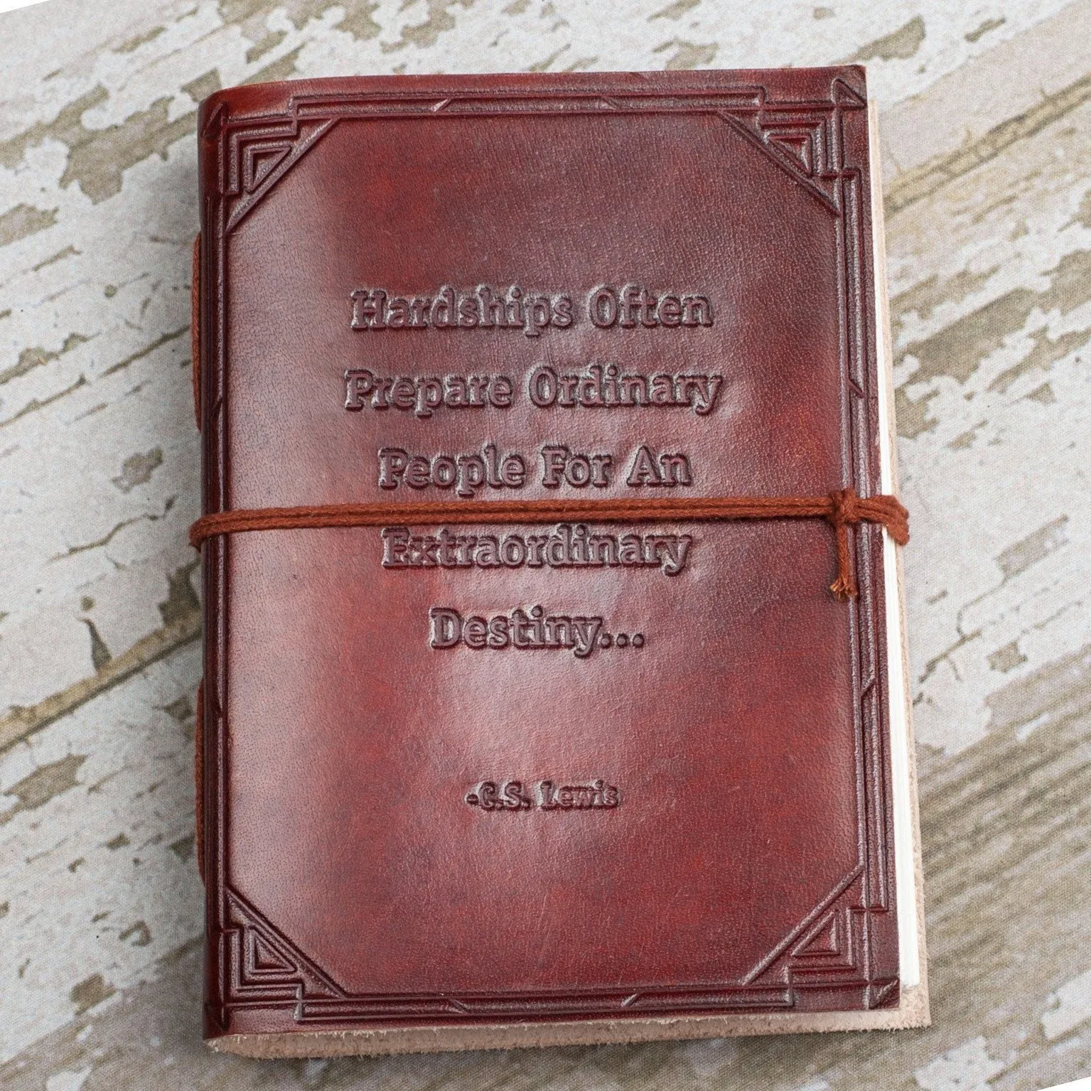 "Hardships And Extraordinary Journey" Handmade Leather Journal
