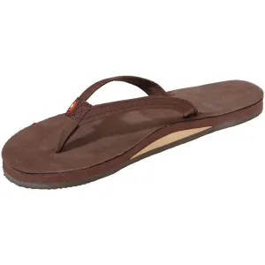 Rainbow - Women’s Single Layer Premier Leather with Arch Support and 1/2" Narrow Strap - Espresso