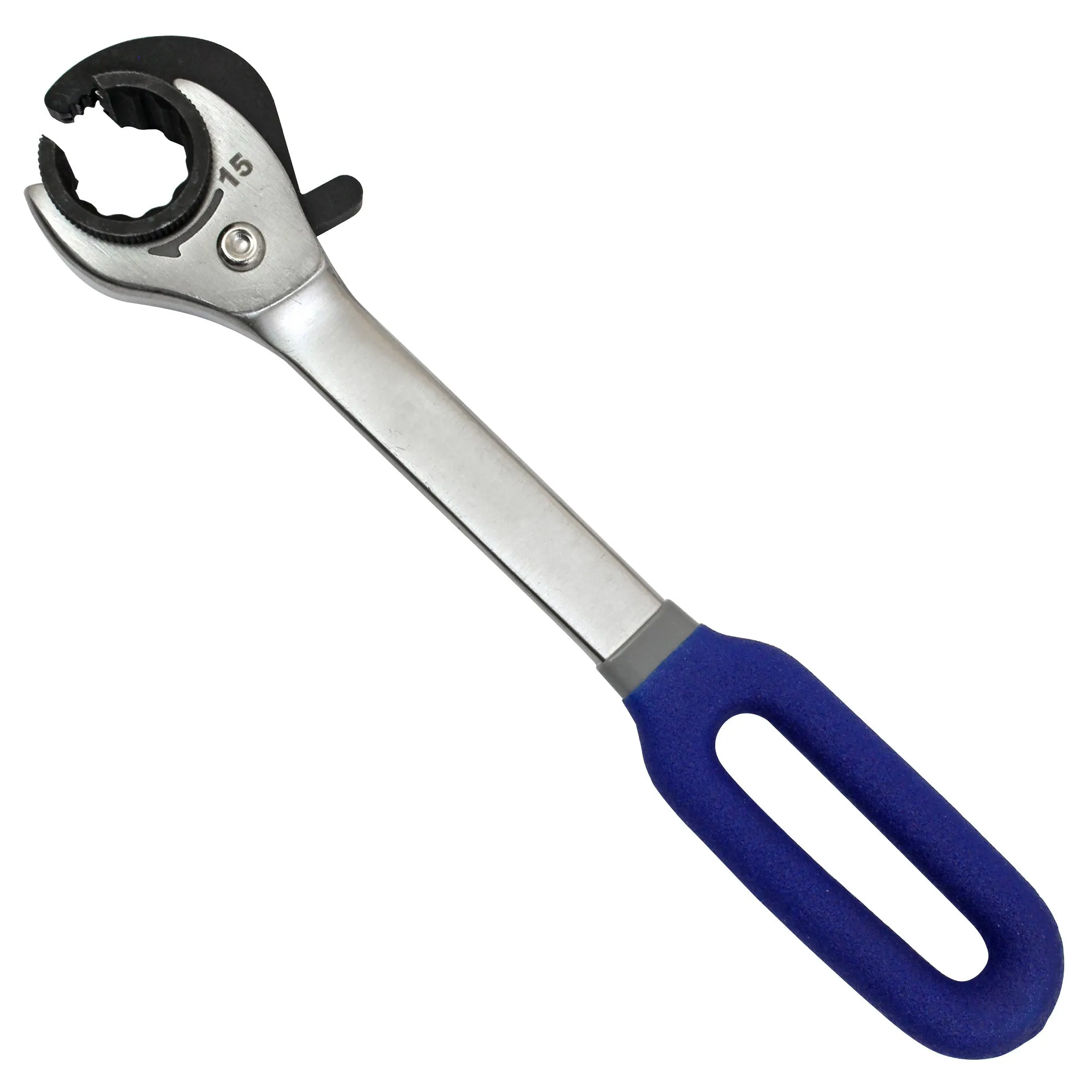 Ratcheting Open End Line Wrench Kit | Metric | 3 Wrenches - 10 mm, 12 mm, 15 mm