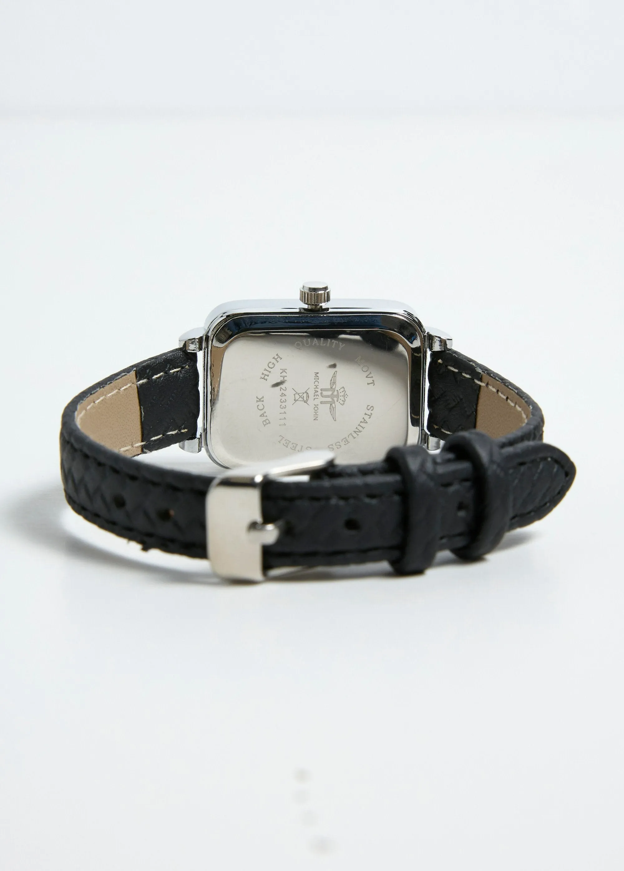 Rectangular stainless steel watch