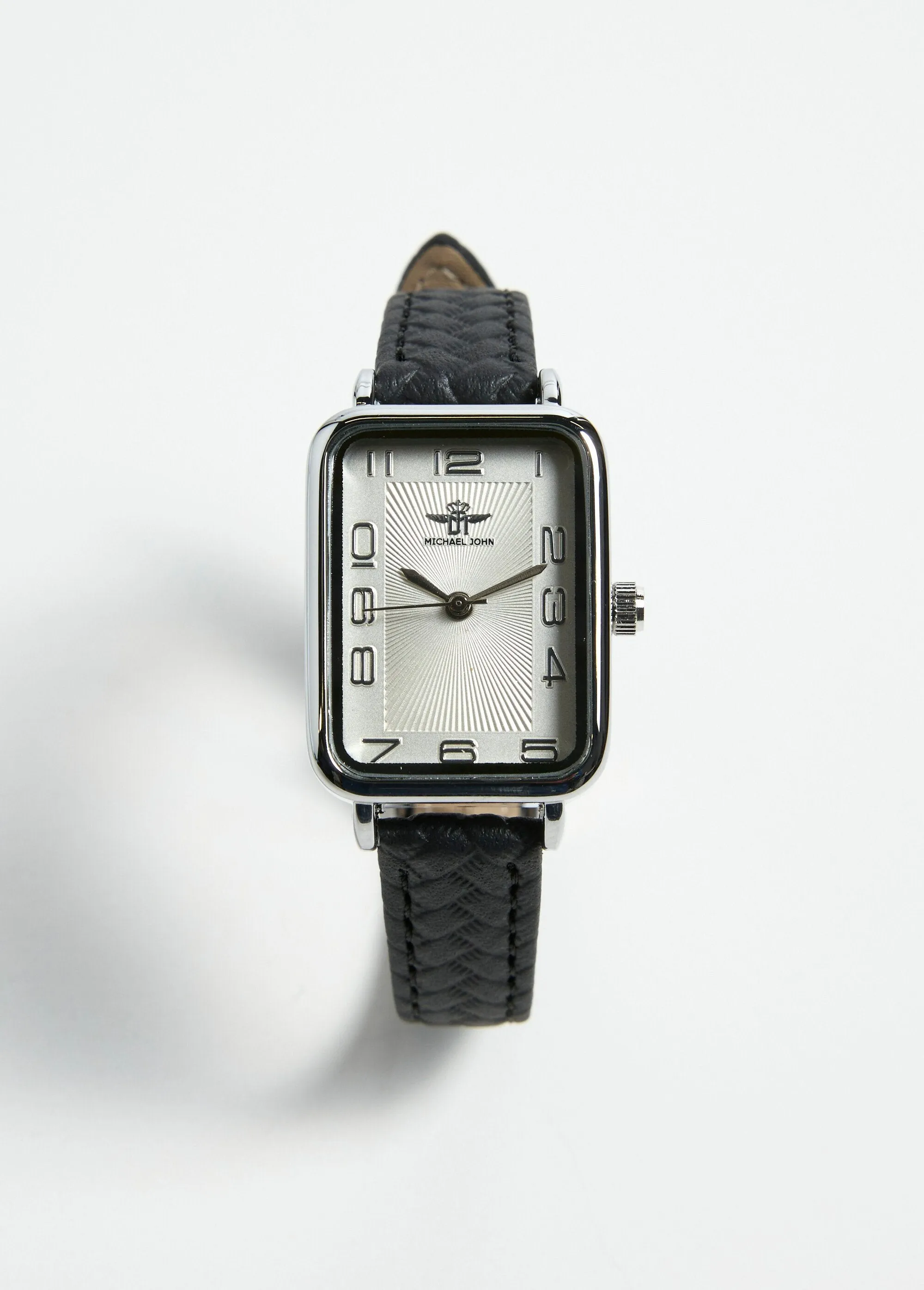 Rectangular stainless steel watch