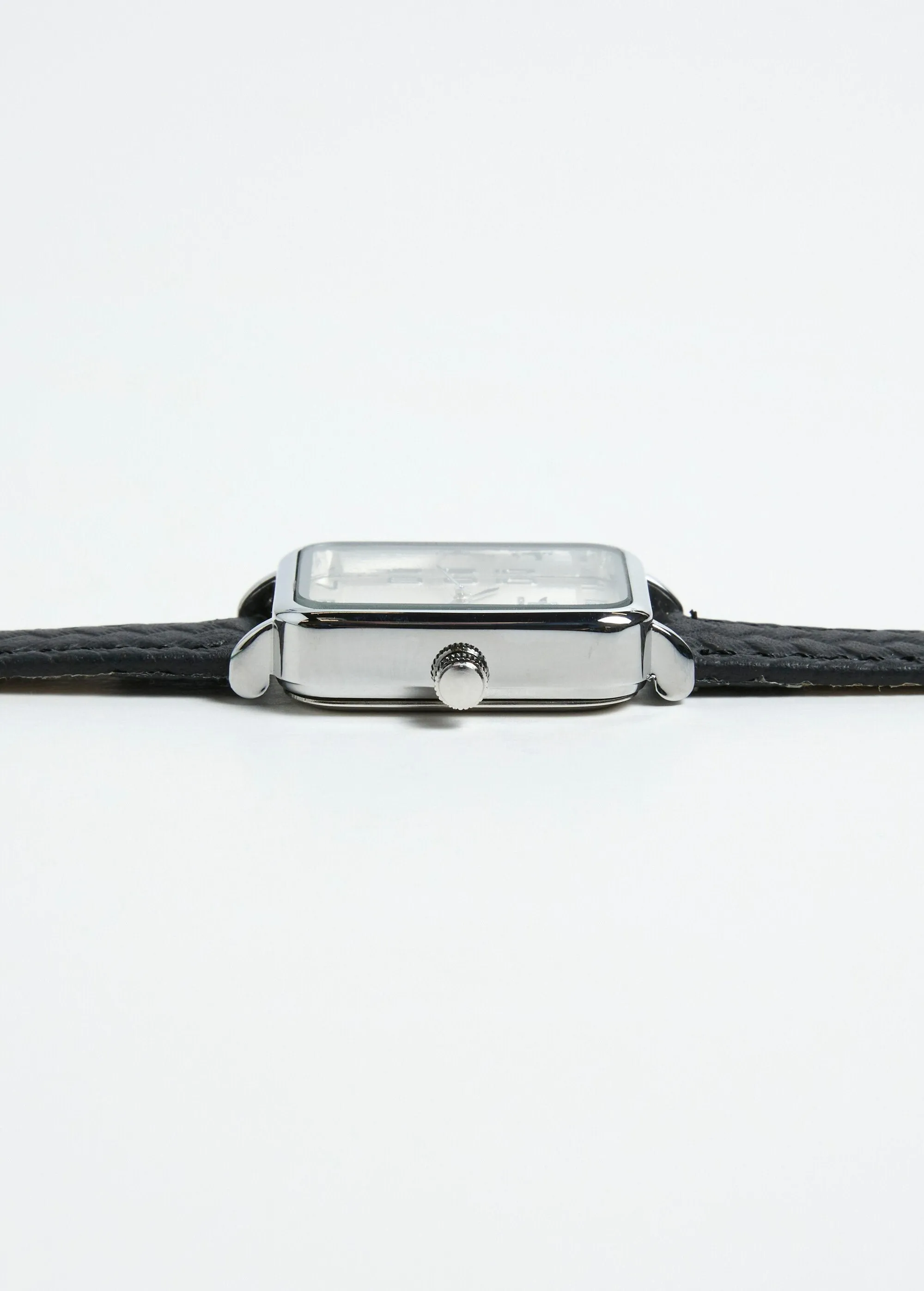 Rectangular stainless steel watch
