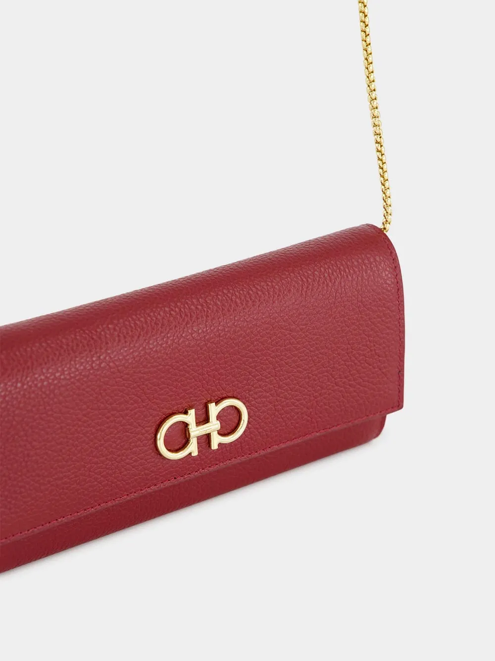 Red Gancini Wallet with Chain