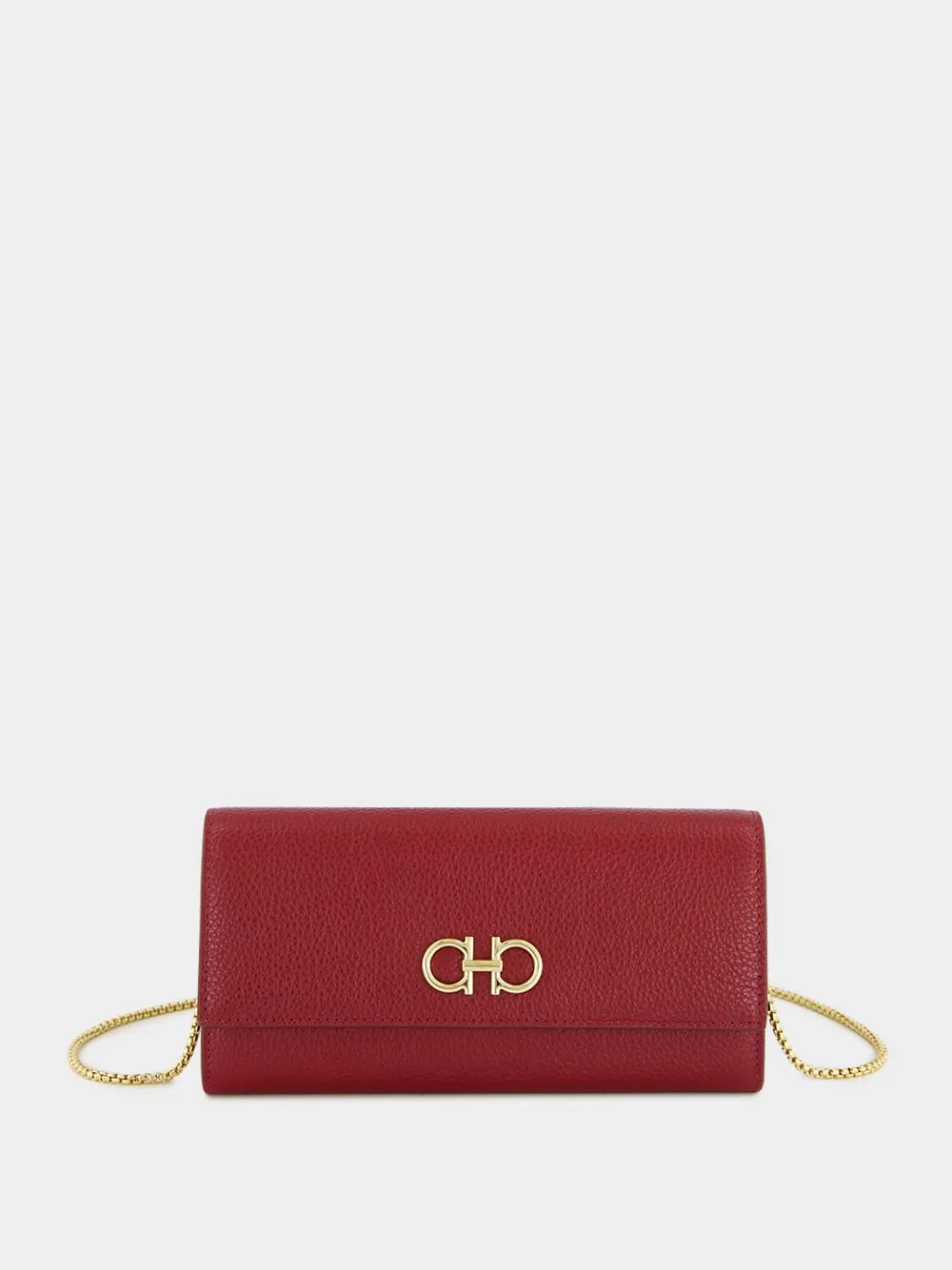 Red Gancini Wallet with Chain