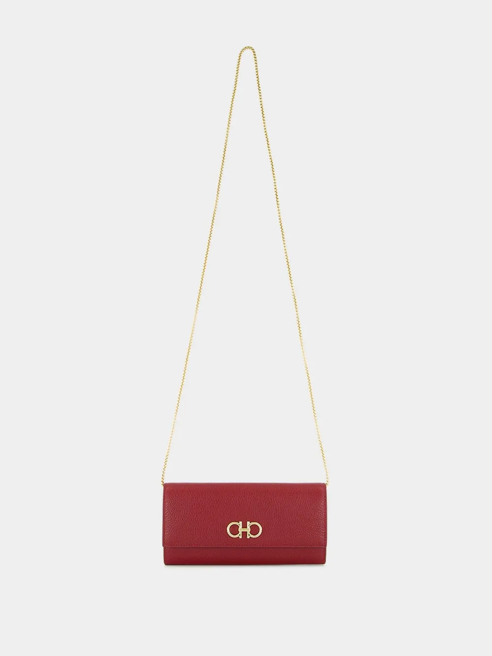Red Gancini Wallet with Chain