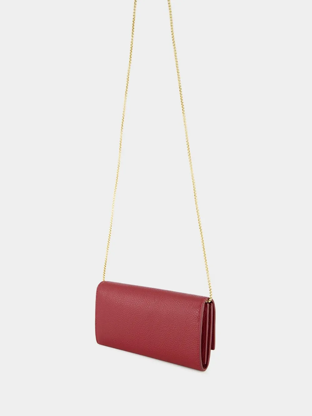 Red Gancini Wallet with Chain