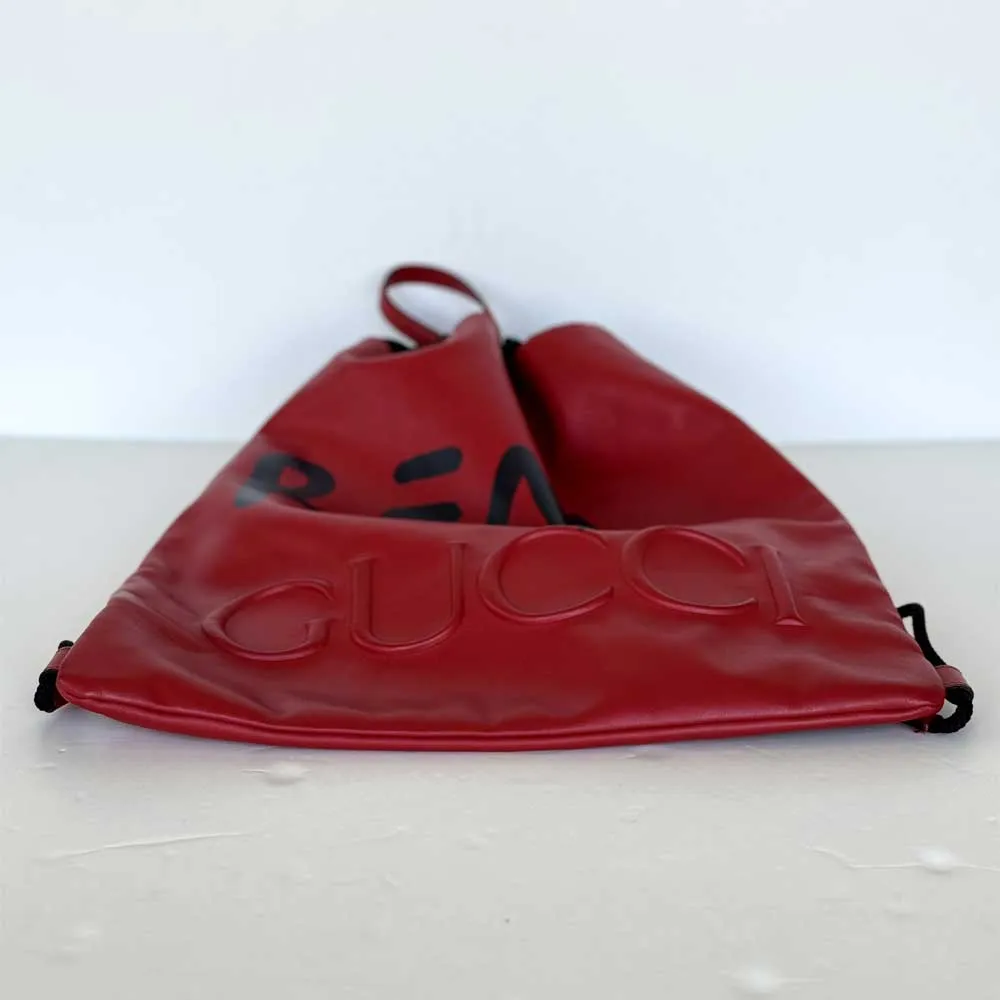 Red Ghost Drawstring Backpack
