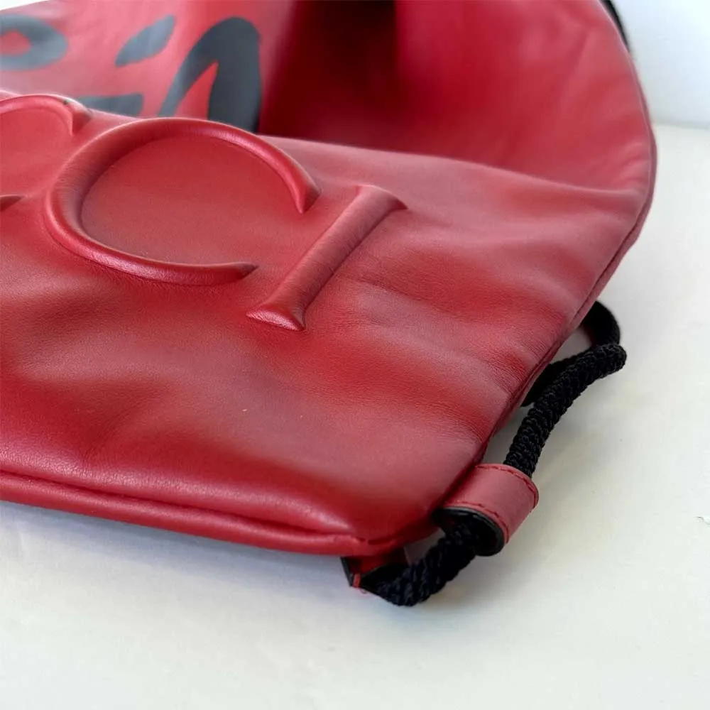Red Ghost Drawstring Backpack