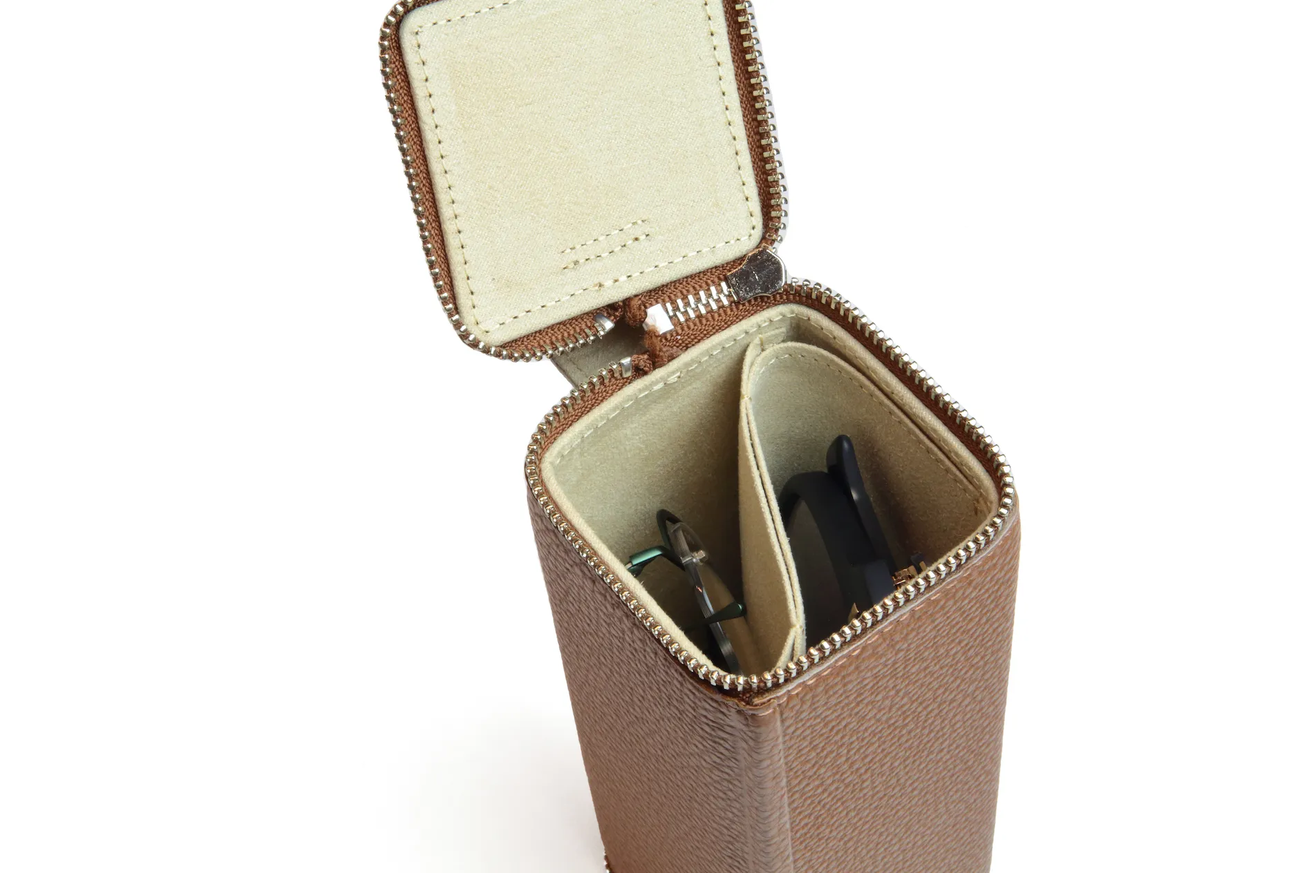 RHOMBUS PRISM CASE-Saddle Tan / Ivory