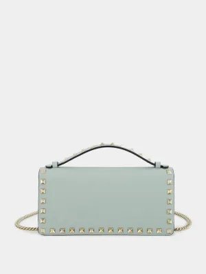 Rockstud Leather Wallet on Chain