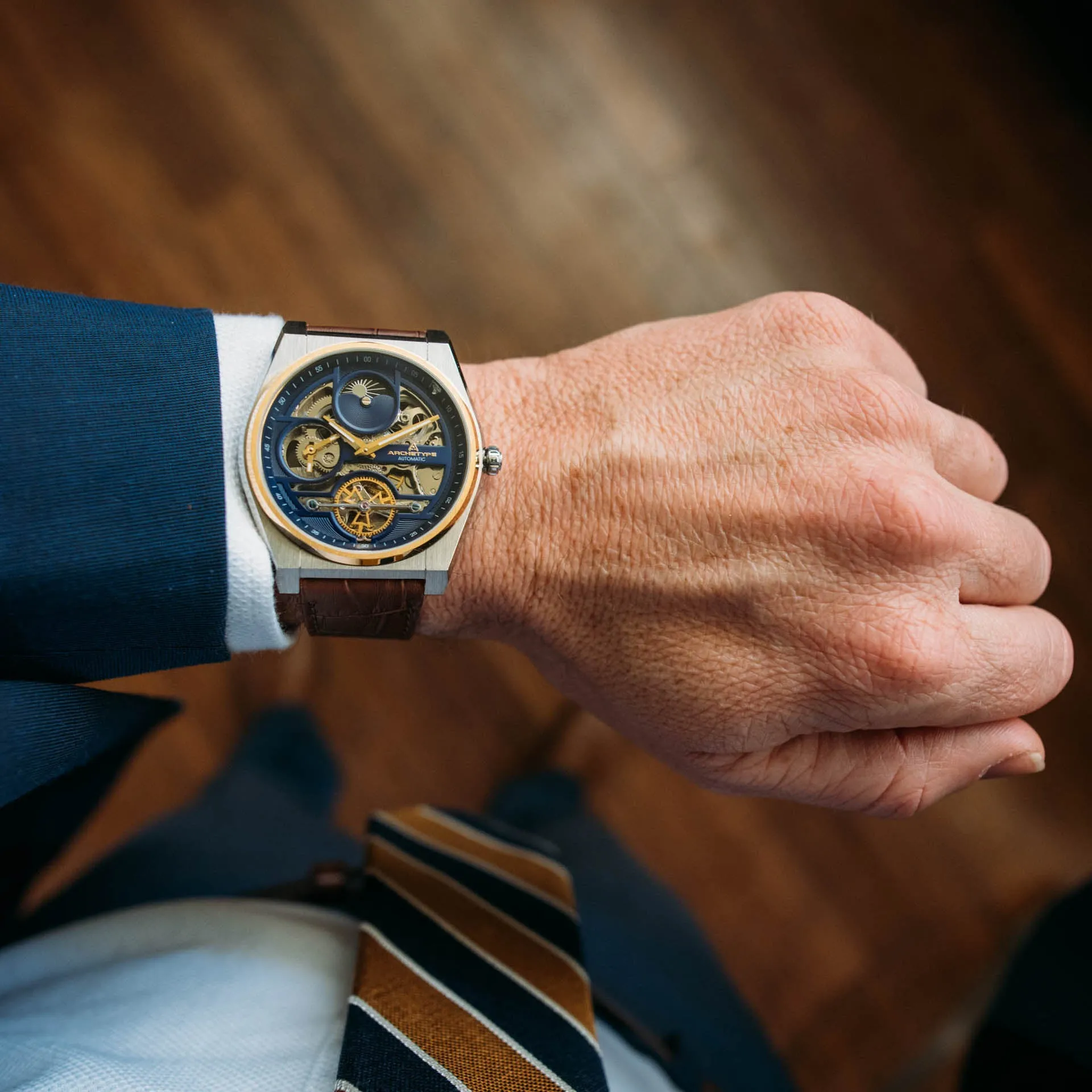 Rogue Automatic Silver Brown Navy