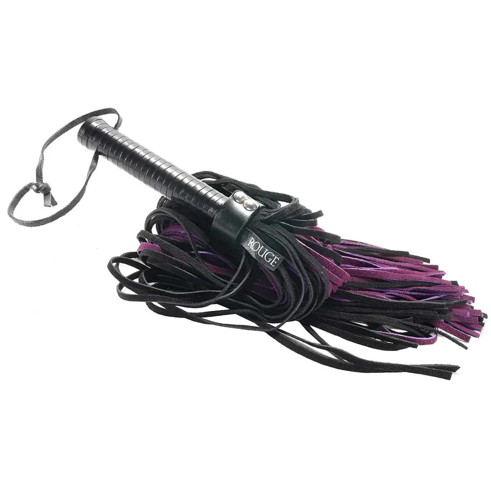 Rouge Suede Flogger with Leather Handle in Black & Purple