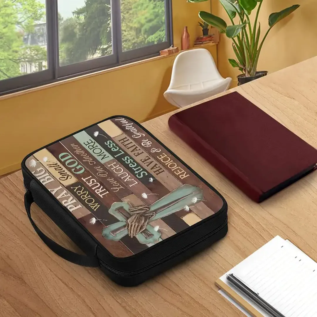 Rustic 'Pray Big, Trust God' Canvas Bible Cover – Personalize with Your Name | CHRISTIANARTBAG
