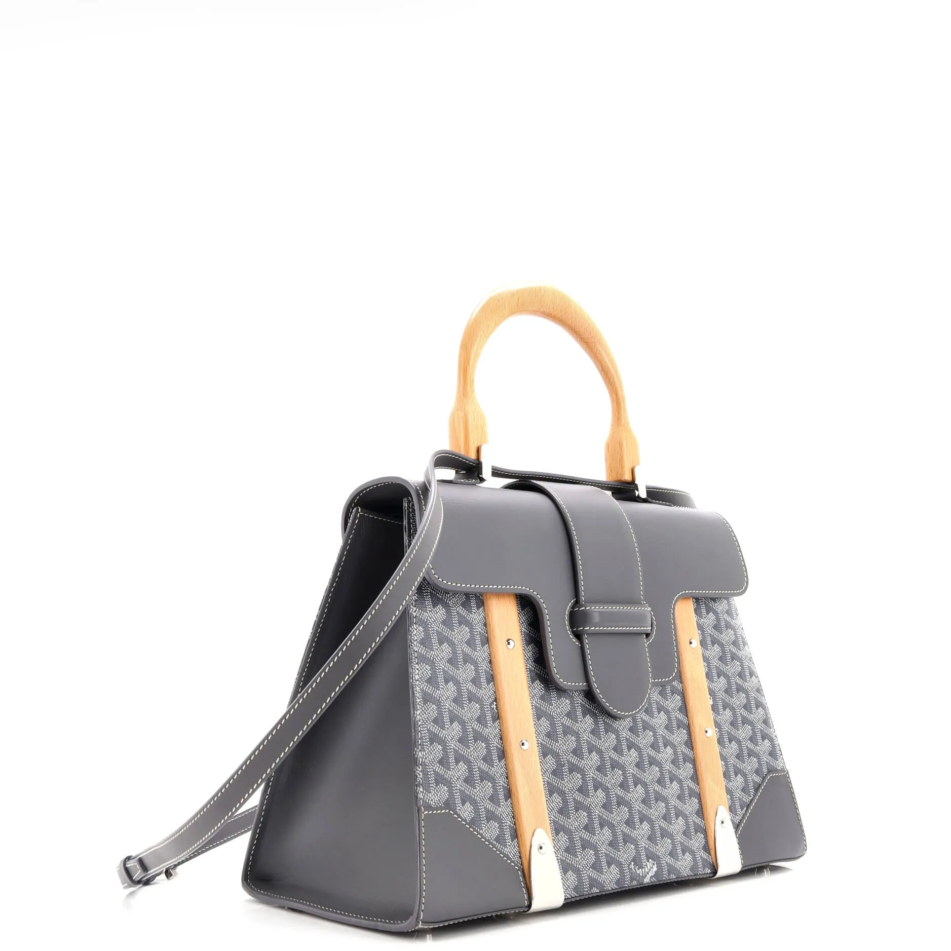 Saigon Top Handle Bag Coated Canvas with Leather MM