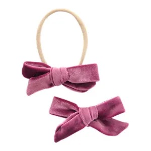 SALE Dark Pink Velvet Bow
