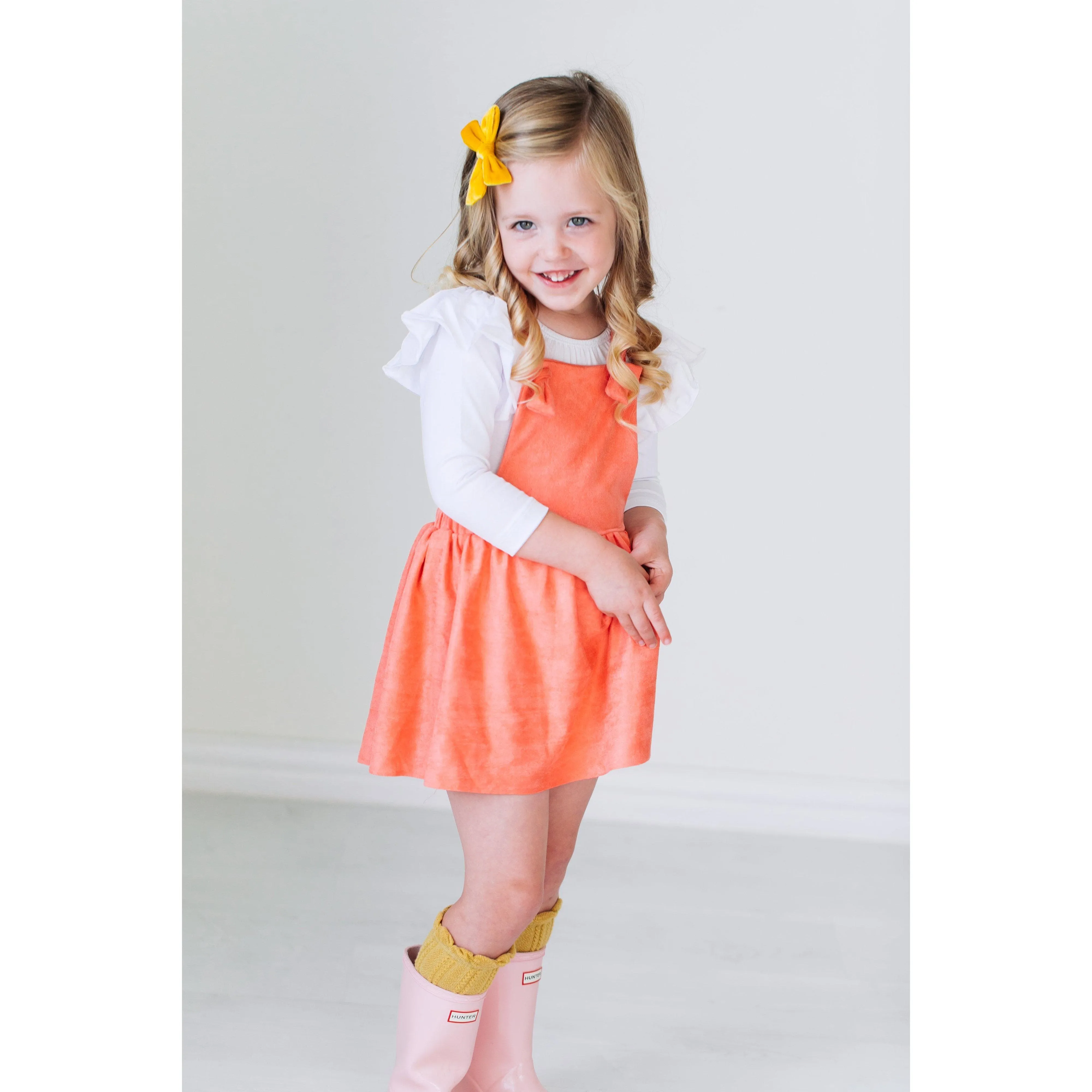 SALE Mustard Velvet Bow