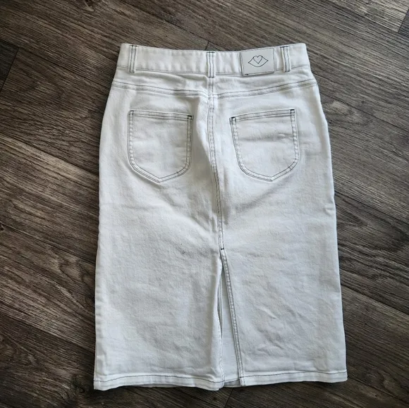 See by Chloe White Denim Parade Skirt Size 40