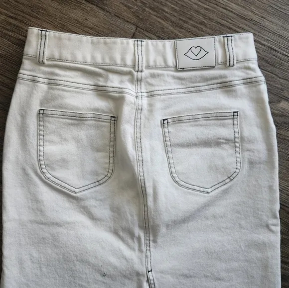 See by Chloe White Denim Parade Skirt Size 40
