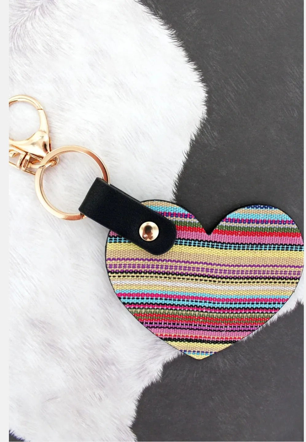 Serape Heart keychain