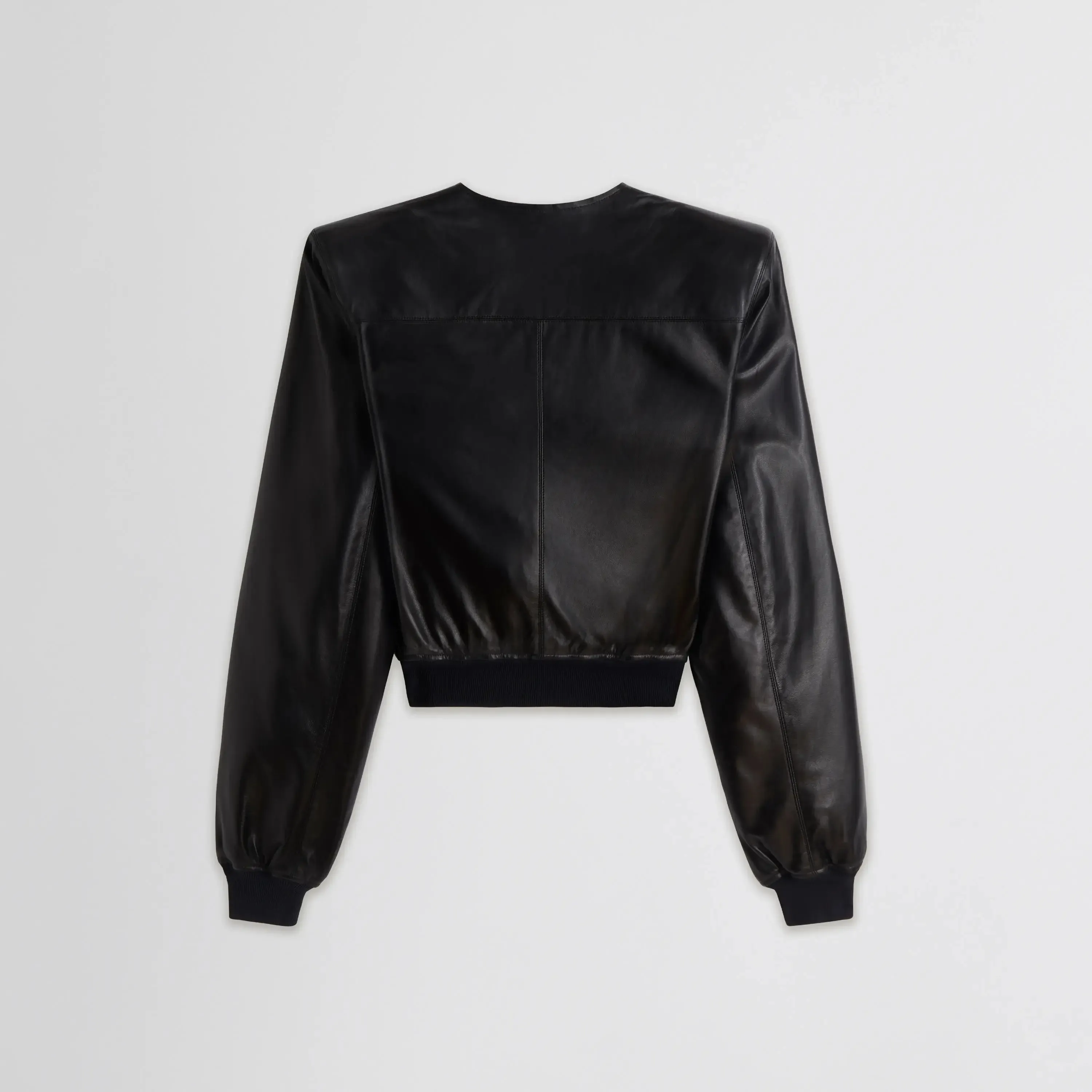 SHARP SHOULDER JACKET | black leather