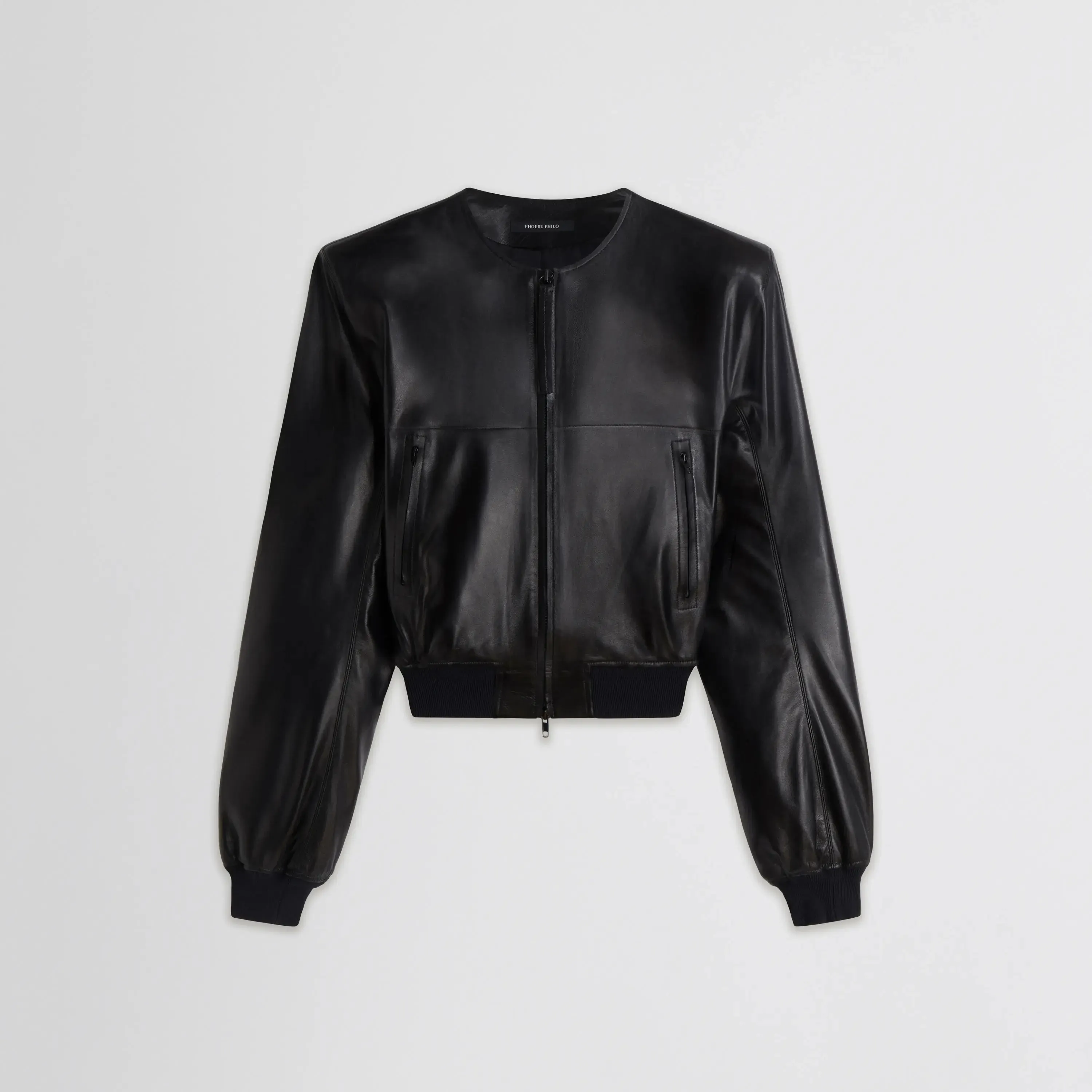 SHARP SHOULDER JACKET | black leather